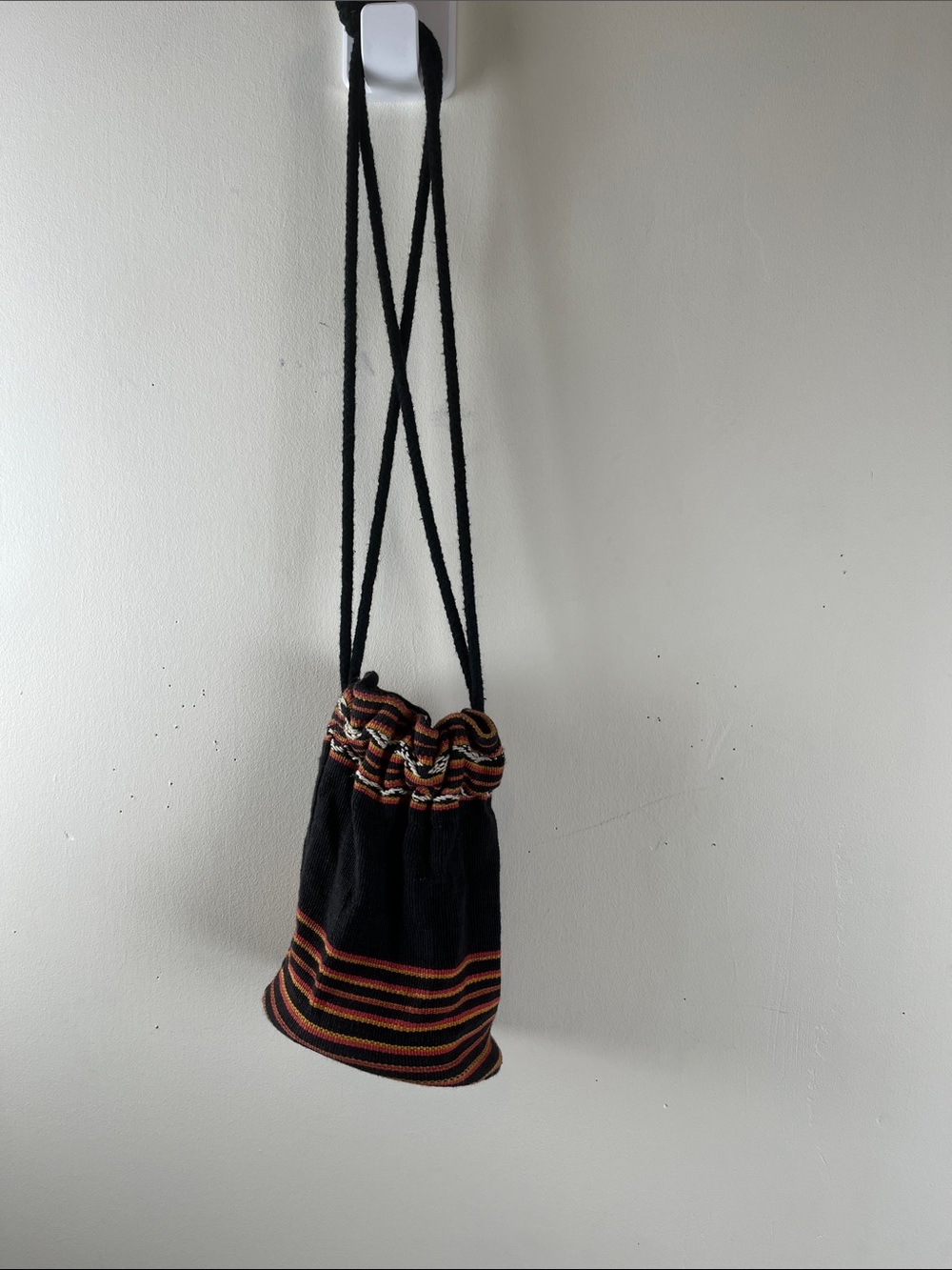 Vintage  100% Cotton Woven Drawstrings Pouch Bag